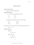 Radical Expressions