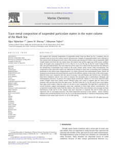 Trace metal composition of suspended particulate matter in