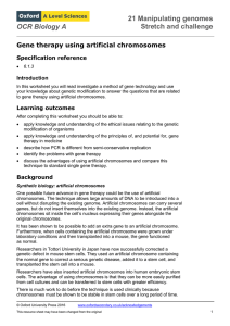 Gene therapy and artificial chromosomes qu631.5 KB