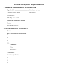 Lesson 6 - Caring for the Hospitalized Patient