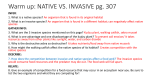 Warm up: NATIVE VS. INVASIVE pg. 307