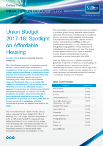 Union Budget 2017-18: Spotlight on Affordable Housing