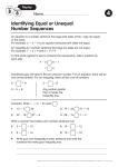 Identifying Equal or Unequal Number Sequences 8 8