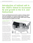 Introduction of iodized salt in the 1920`s linked to increased IQ and