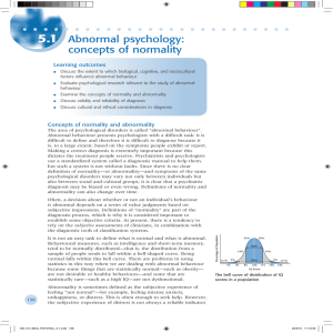 Abnormal psychology: concepts of normality