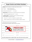 Proper Factors and Perfect Numbers