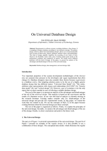 On Universal Database Design