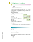 Adding Signed Numbers