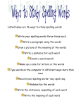 36 ways to study spelling words