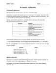 Note - Arithmetic Expressions