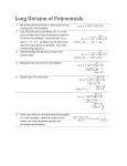 Long Division of Polynomials