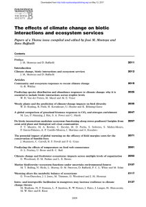 The effects of climate change on biotic interactions and ecosystem