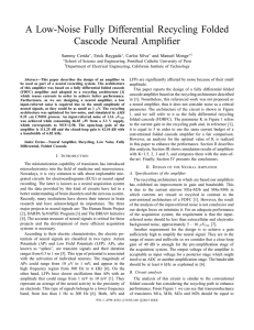 A Low-Noise Fully Differential Recycling Folded Cascode Neural