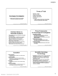 Forms of Truth Common Sense vs. Scientific Evidence Three