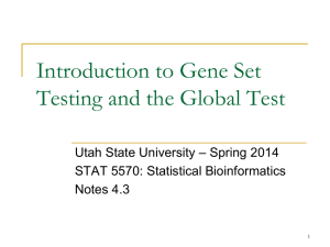 Gene Set Testing - USU Math/Stat