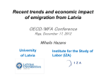 Net emigration of Latvian nationals by destination, 2000-2011