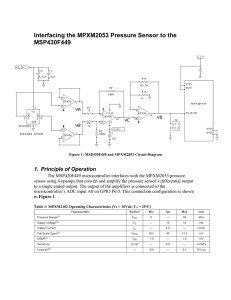 Interfacing the MPXM2053 Pressure Sensor to the MSP430F449