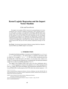 Kernel Logistic Regression and the Import Vector Machine