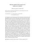 Molecular regulation of plant responses to low temperature in