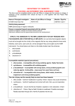 DEPARTMENT OF CHEMISTRY TEACHING LAB EXPERIMENT