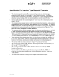 Specification For Insertion Type Magnetic Flowmeter