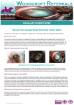 Recurrent Superficial Corneal Ulceration OCULAR CONDITIONS