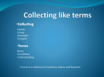 Collecting like terms