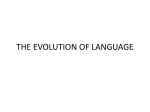 THE EVOLUTION OF LANGUAGE