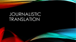 Journalistic translation