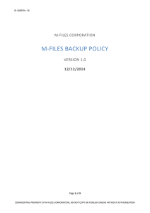 m-files backup policy - M