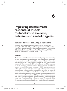 Improving muscle mass: response of muscle metabolism to exercise