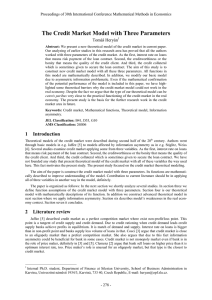 The Credit Market Model with Three Parameters