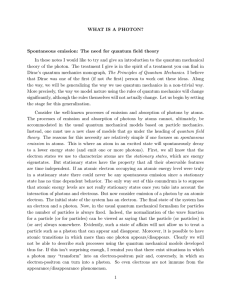 WHAT IS A PHOTON? Spontaneous emission