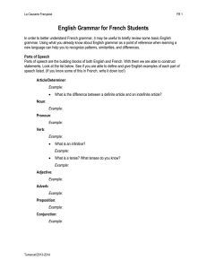 Label the underlined words according to their part of speech