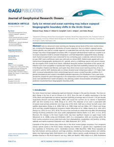 Early ice retreat and ocean warming may induce copepod