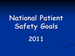 National Patient Safety Goals 2011