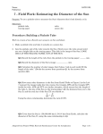 7 - Field Work: Estimating the Diameter of the Sun