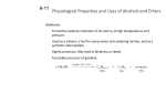 Physiological Properties and Uses of Alcohols and Ethers