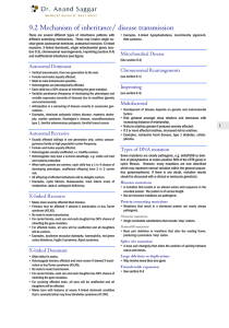 9.2 Mechanism of inheritance/ disease transmission