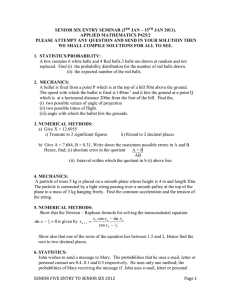 SENIOR SIX MATHS SEMINAR