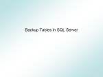 Backup tables