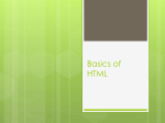 Basics of HTML