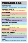 Adaptation Characteristic Ecosystem Evolution Diversity Natural