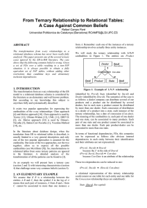 From Ternary Relationship to Relational Tables