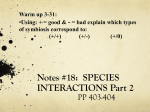 SPECIES INTERACTIONS CONT