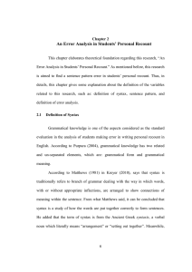 An Error Analysis in Students` Personal Recount