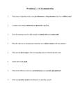 Worksheet on Cell Communication