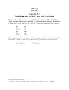 Lesson 2-3 Conjugation of the verb sein