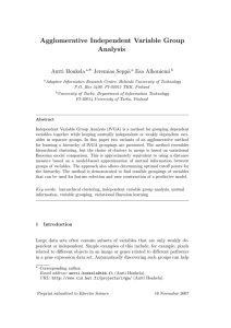 Agglomerative Independent Variable Group Analysis