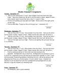 Weekly Homework Assignments Tuesday, September 6 th